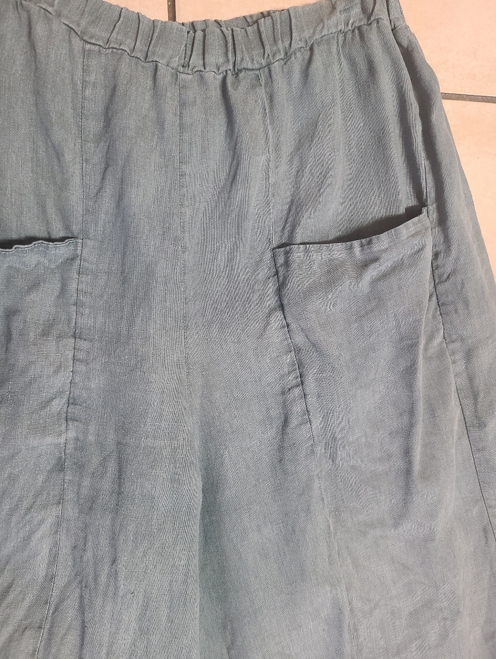 Cynthia Ashby Wide Leg Ankle Linen Pants - Picture 3 of 6